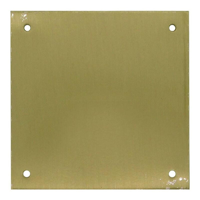 Placa Ciega, Modelo Plp12, De Latón Con Acabado Latón Satinado, 80 X 80 Mm