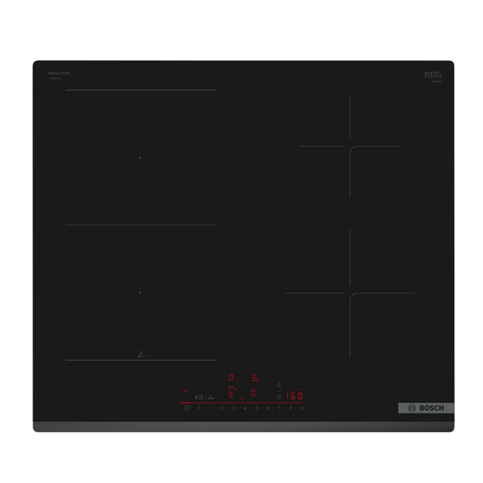 Placa De Inducción Bosch Pif612bb1e, Número De Zonas De Cocción 4, Sin Marco, Ancho 60 Cm, Blanco