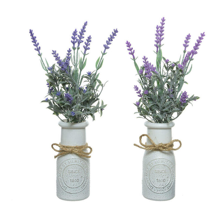 Planta Artificial Lavanda Maceta Vintage 32x13x13cm