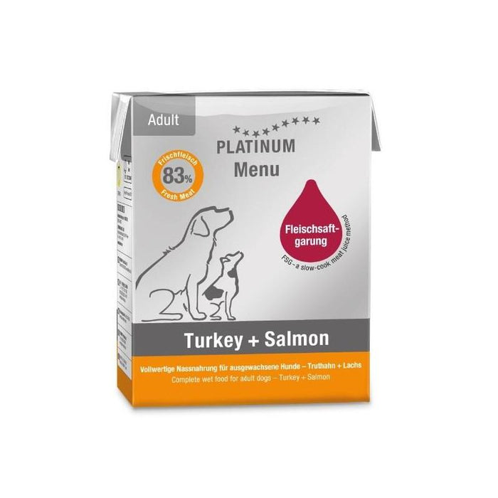 Platinum Menu Adult Turkey+Salmon - Comida Húmeda Para Perros - 375g