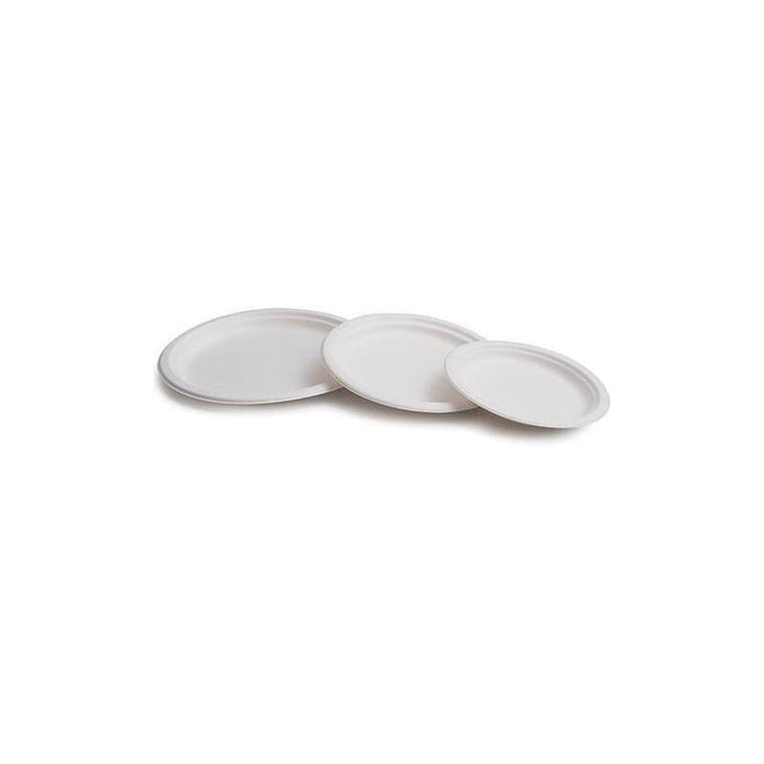 Plato Caña De Azúcar 22,5cm Biodegradable Blanco Pack 50
