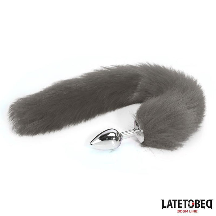Plug Anal Con Cola Gris 40 Cm