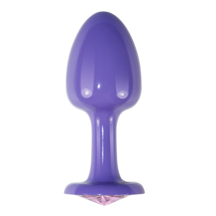 Plug Anal De Metal Púrpura Rosebud Con Joya Rosa
