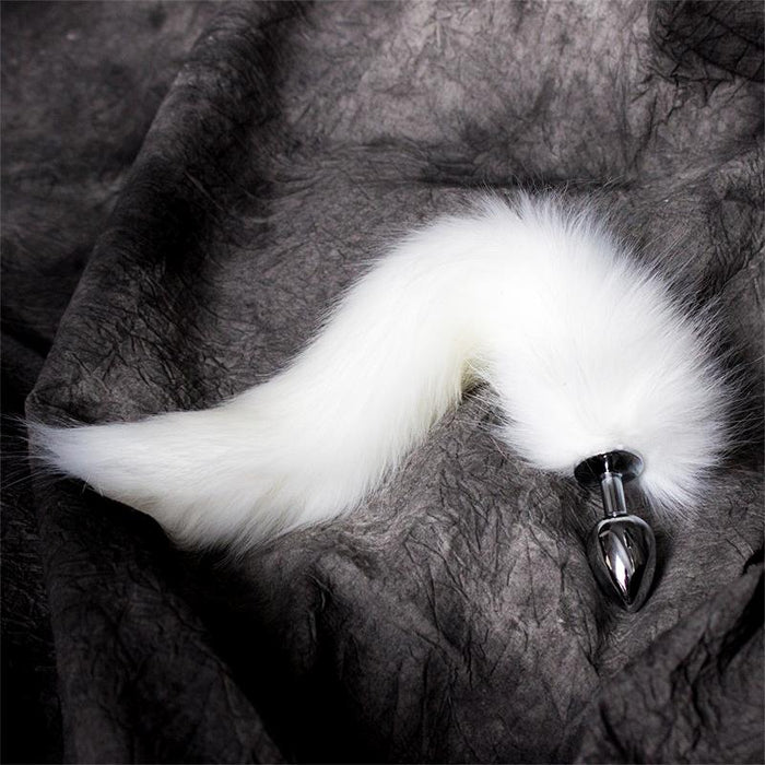 Plug Anal Con Cola Pelo Sedoso Blanco