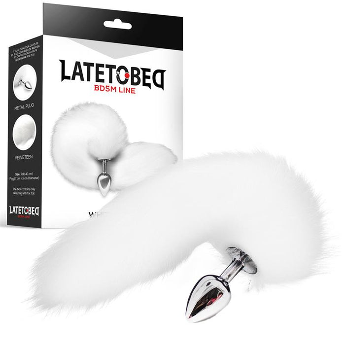 Plug Anal Con Cola Pelo Sedoso Blanco