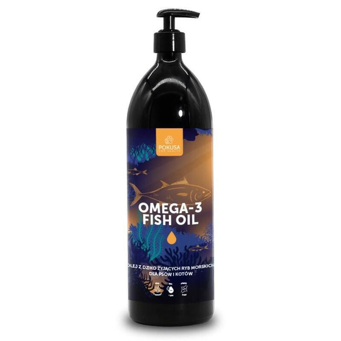 Pokusa Omega-3 Fish Oil - Aceite De Pescado Para Perros Y Gatos  1000ml