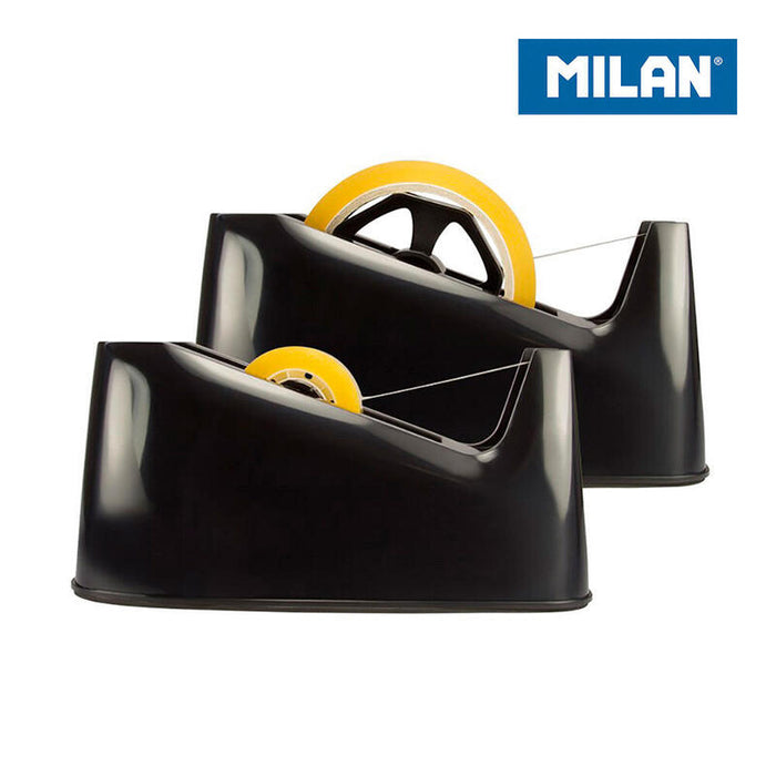 Portarollos Negro Con Doble Adaptador 33/66m (Cinta No Incluida) Milan