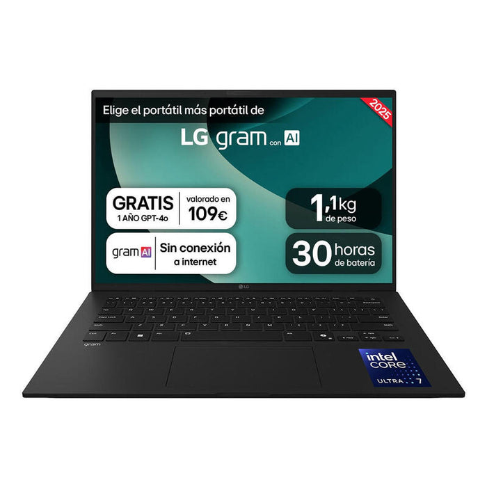 Portatil Lg 14z90t 14" U7 32gb Lpddr5x 2tb M.2 Ssd W11 Home Negro