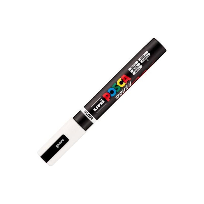 Posca Marcador Pc-5br Brush Punta M Semiflexible Blanco