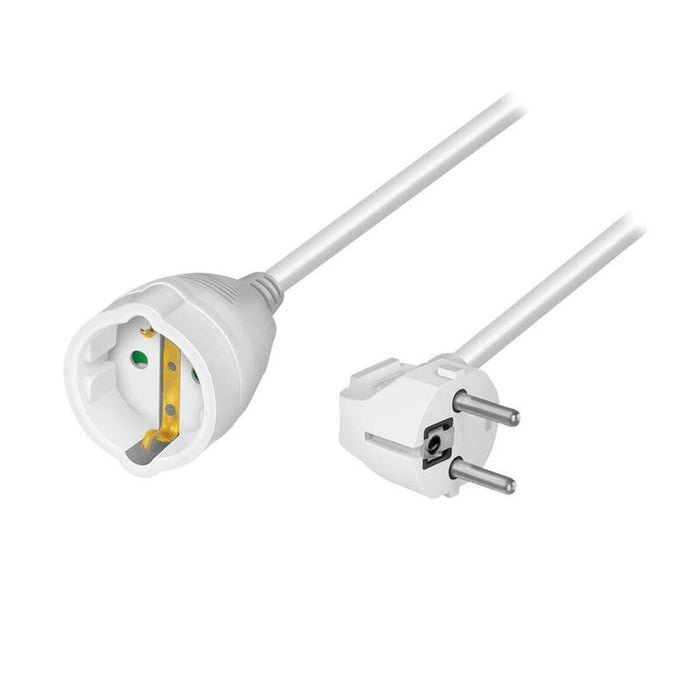 Power Cord Extension, Cee 7 7 (90°) To Cee 7 3, Blanco, 5 M