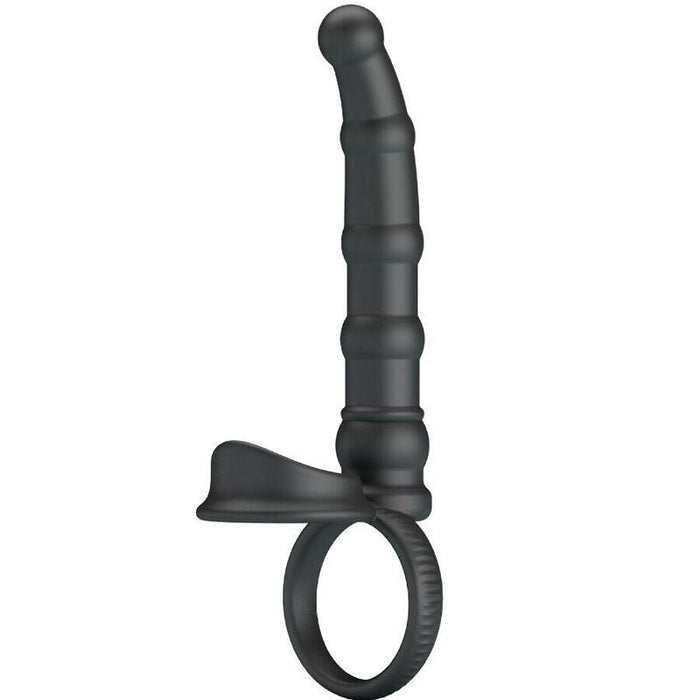 Pretty Love - Tatum Anillo Vibrador Pene Con Plug 10 Vibraciones Negro