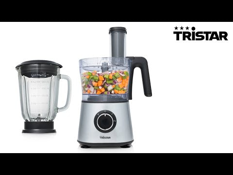 EAN 8713016085436 - Tristar MX-4823 robot de cocina 600 W 1,5 L Negro, Acero inoxidable, Transparente