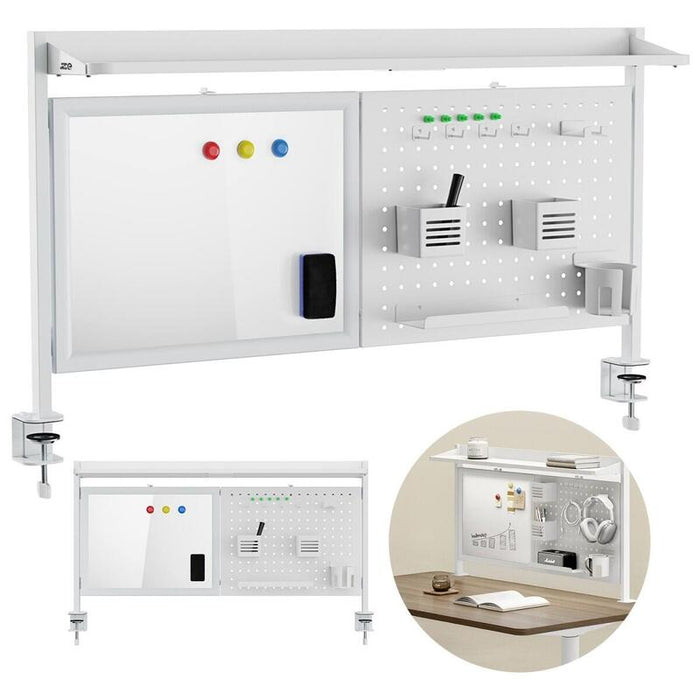 Ergo Office Er-301 W Divisor / Organizador De Escritorio, Carga Máx. 10kg, Pizarra Blanca, Ancho 1116mm, Blanco