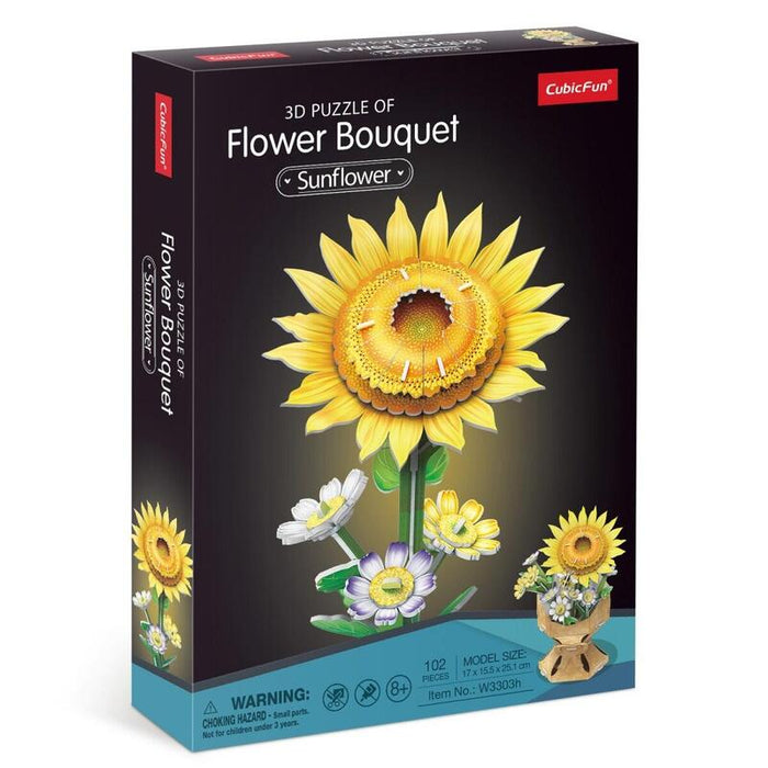 Puzzle 3d Bukiet Kwiatów - Sloneczniki
