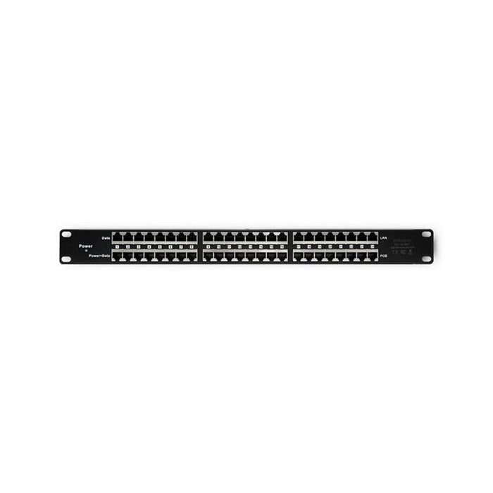 Qoltec 54477 Patch Panel Rack 48v 24 Ports Passive Poe Injector 1000m Black