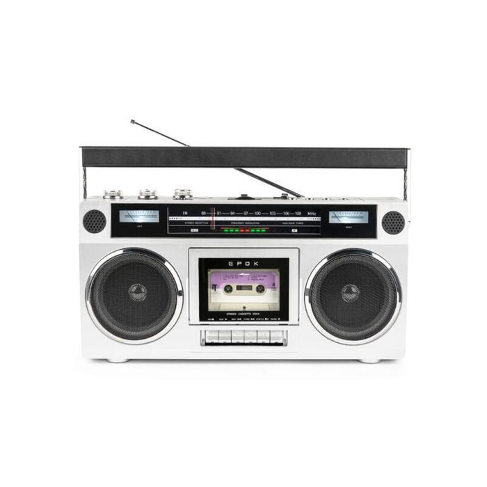 Radio Cassette Bigben Blaster  Portatil Retro - Radio Fm - Potencia Musical 15w - Bluetooth - Alimentacion De Corriente