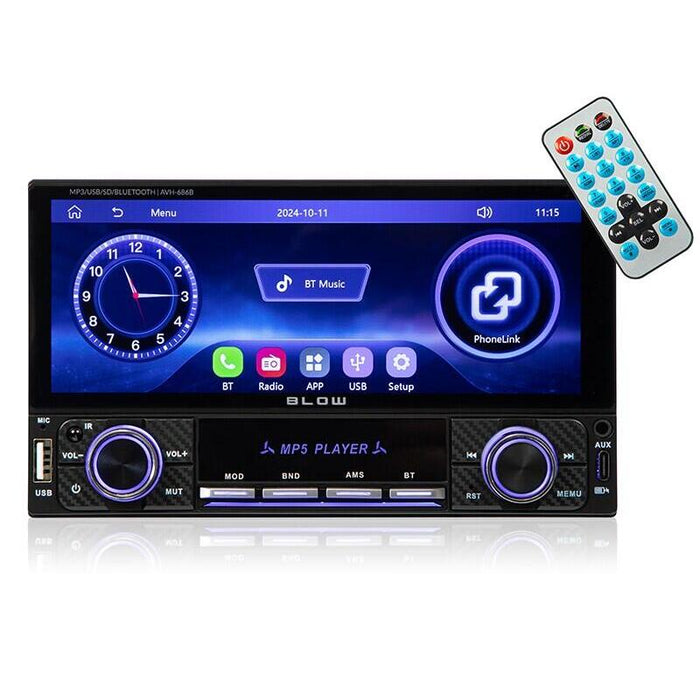 Radio Samochodowe Avh-686b 2din 7 Cali Rds Mp3/Usb/Micro Sd/Bluetooth
