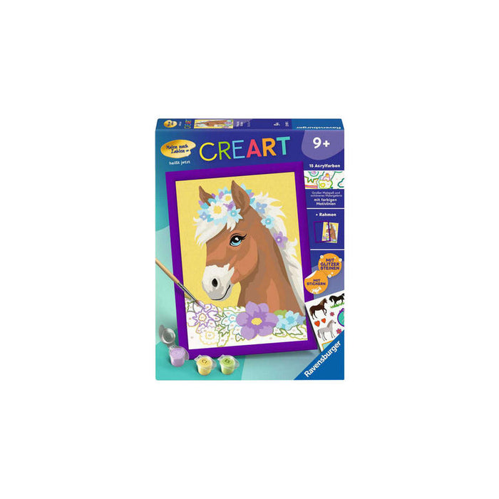 Ravensburger Creart - Caballo Con Flores, Cuadro 23999
