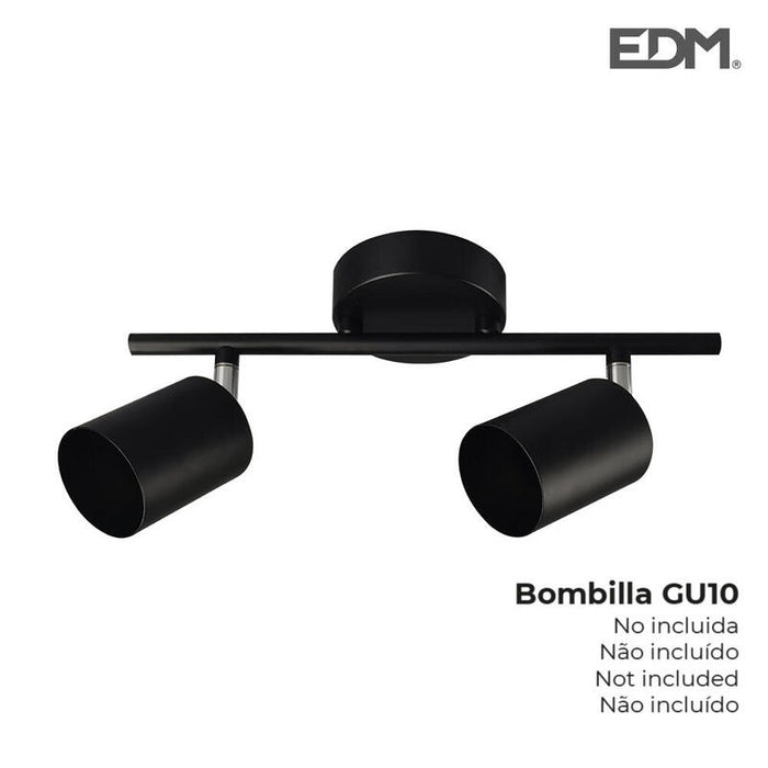 Regleta Negra 2 Elementos Gu10 Edm