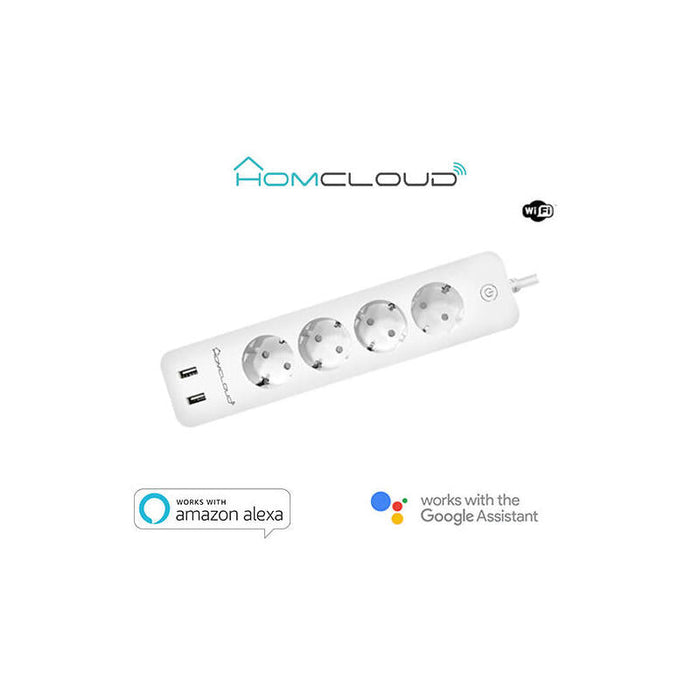 Regleta Wi-Fi 16a 4 Schuko + 2 Usb Con Control De Energía