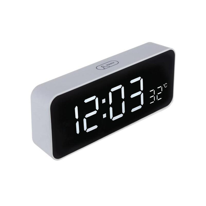 Reloj Despertador Green Blue Gb397 Digital Con Termómetro, 2 Alarmas/Función Snooze, Función De Cuenta Regresiva, Pantalla De Temperatura, Alimentado Mediante Puerto Usb, Blanco