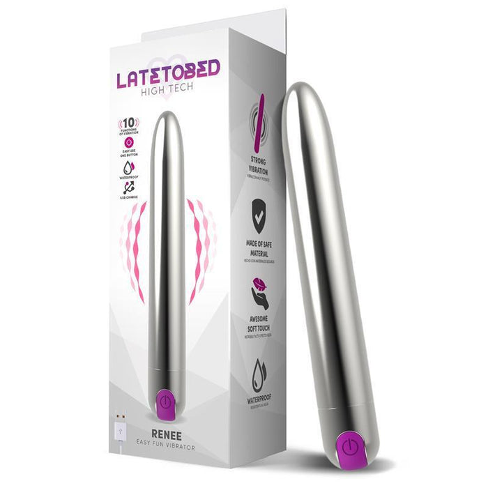 Renee Vibrador 10 Funciones Usb Plata