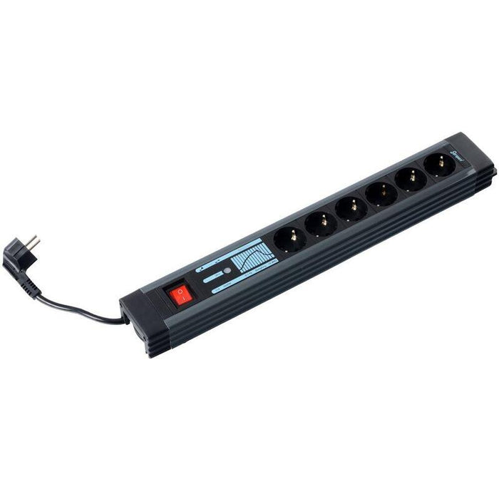 Rev Supraguard Pc-Regleta 6 Tomas, Negro, 3m