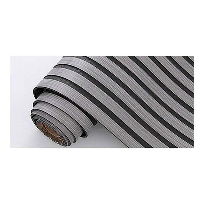 Revestimiento Autoadhesivo 3d, Color Roble Gris Con Fondo De Fieltro Gris Antracita, Rollo De 58 X 300 Cm