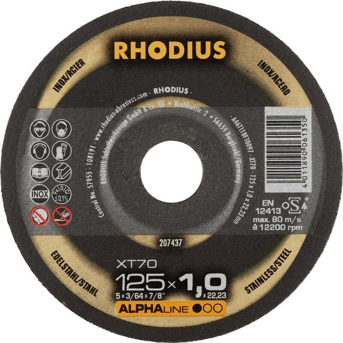 Rhod 207437 Xt Discos De Corte Xt 70 125x1,0x22,23