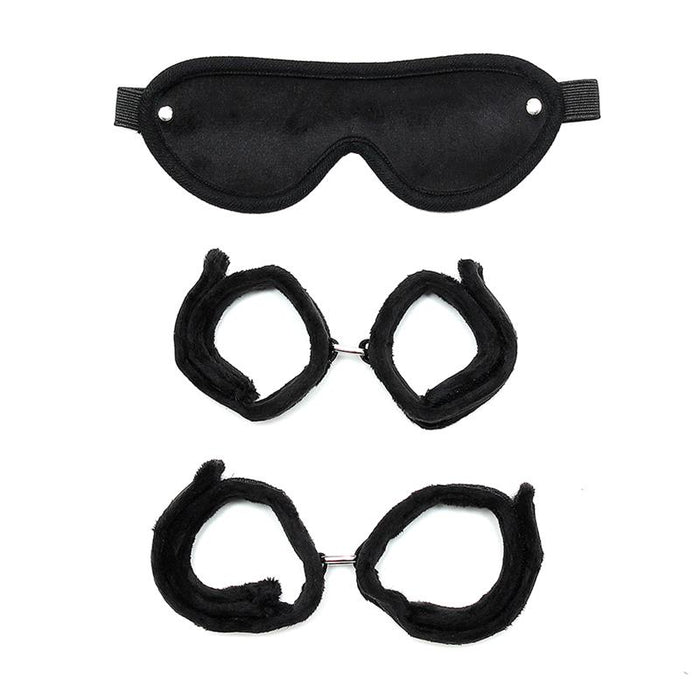 Rimba Bondage Play Set De Esposas Para Muñecas Y Tobillos Color Negro
