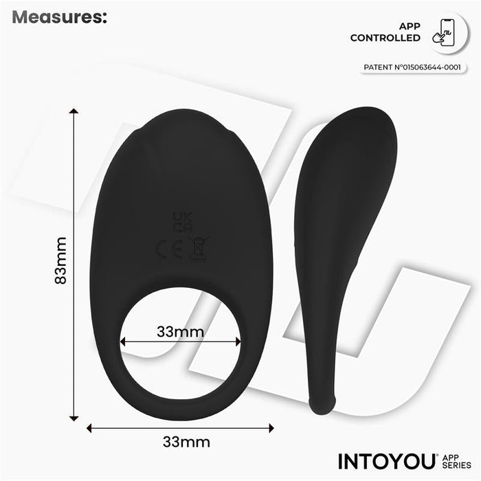 Ringo Anillo Vibrador Con App Unibody Negro
