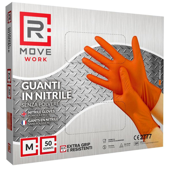 Rmove Guanti Nitrile Arancione Lavoro Sp Fg 8.0g 1cnf/50pz Tg M