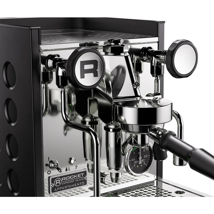 Rocket Appartamento Kompakte Siebträger Espressomaschine Negro Blanco