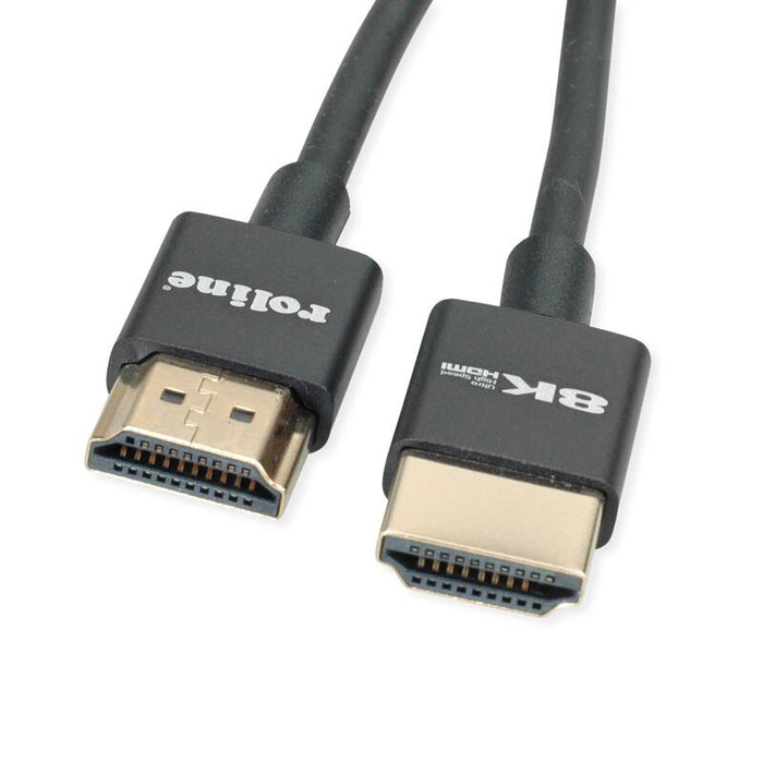 Roline 8k Hdmi Ultra Hd Cable Con Ethernet, Slim, M M, Negro, 2 M