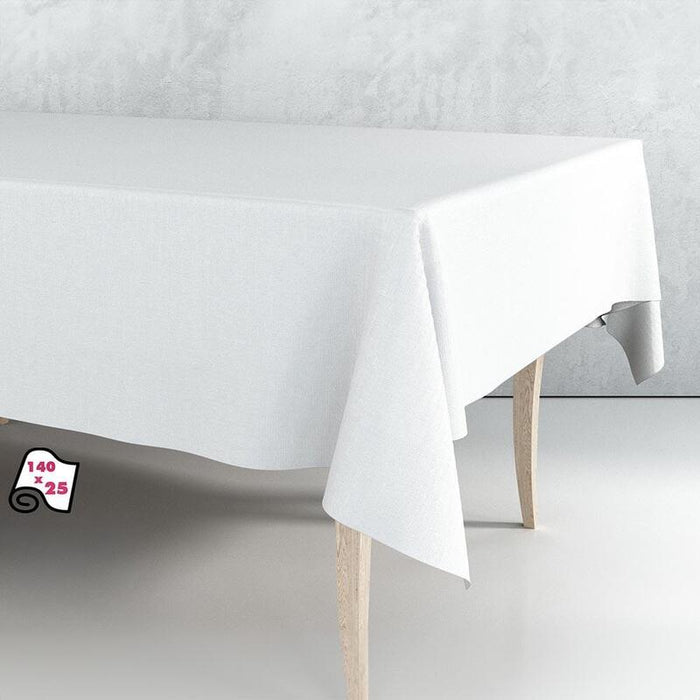 Rollo De Hule Mantel Blanco Liso 1,40 X 25 M