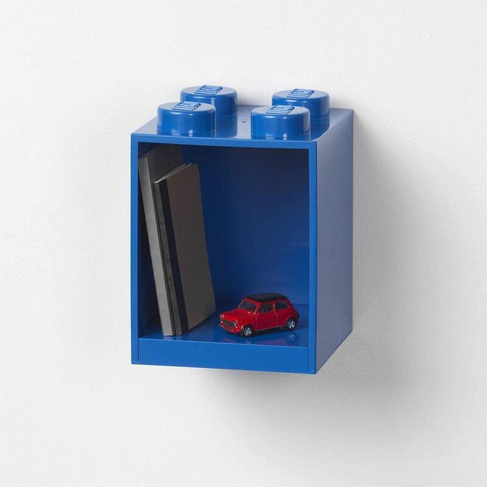 Room Copenhagen 41141731 Estantería De Bloques Lego 4 Elementos, Azul, Resina, 4 Ladrillo