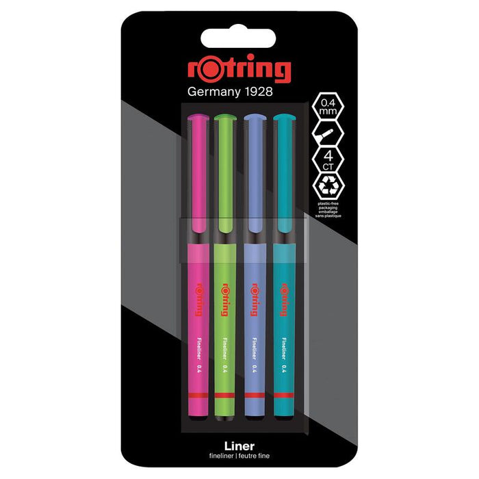 Rotring Fineliner-Feinfaserschreiber 0,4mm Fun Farben 4er Blimer
