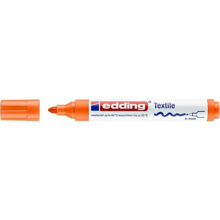 Pack De 10 Unidades Edding 4500 Rotulador Permanente Para Textil - Punta Redonda - Trazo Entre 2 Y 3mm - Olor Neutro -