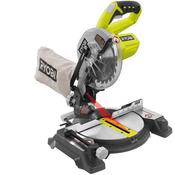 Tronzadora E Ingletadora Inalámbrica Ryobi One+ Ems190dcl, 18 Voltios Verde/Negro, Sin Batería Ni Cargador 5133000932