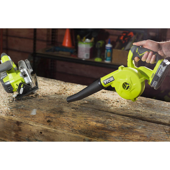 Soplador De Batería Ryobi One+ R18tb-0, 18 Voltios Verde/Negro, Sin Batería Ni Cargador 5133002915