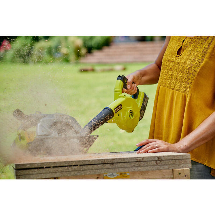 Soplador De Batería Ryobi One+ R18tb-0, 18 Voltios Verde/Negro, Sin Batería Ni Cargador 5133002915