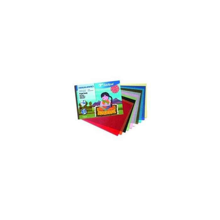 Sadipal Bloc De Papel Seda Para Manualidades 10 Hojas 32 X 24 Cm Colores Surtidos