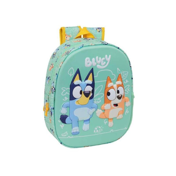 Safta Bluey Mochila 3d - Portabotellas - Hombreras Acolchadas - Asa De Mano Superior - 27x33x10cm - Menta