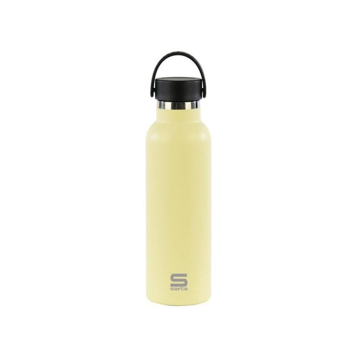 Safta Botella Termo De 600ml - Acero Inoxidable - Asa Superior - Amarillo