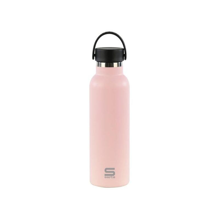 Safta Botella Termo De 600ml - Acero Inoxidable - Asa Superior - Rosa