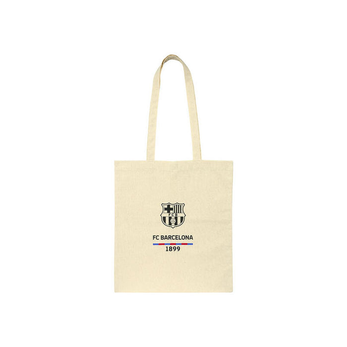 Safta F.C.Barcelona Tote Bag Bolsa De Tela - 38x42cm - Blanco