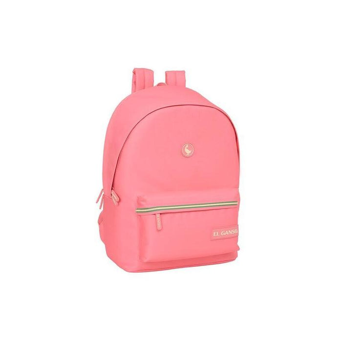 Mochila Safta Doble Para Portátil 15,6"+Usb 24,55l El Ganso Basics "Marsala"