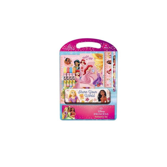 Safta Princesas Disney Bloom Pack Escolar Con Plumier Metalico - Lapiz - 4 Rotuladores - Regla 15cm - Sacapuntas - Goma
