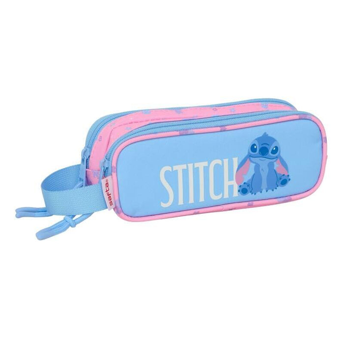 Safta Stitch Bright Portatodo - Cremallera - Asa Lateral - 1l - 210x60x80mm - Azul