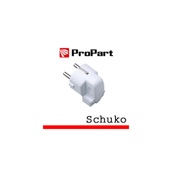 Schuko Macho 90° Blanco Polybag